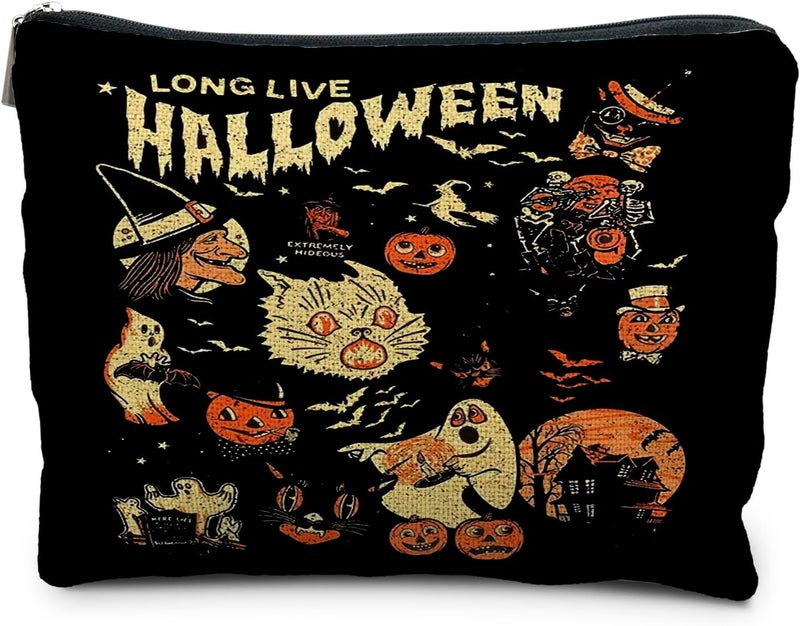 RYYCDOI Halloween Witch Makeup Bag, Halloween Gifts for Women, Witchy Gifts for Women, Witch Stuff, Long Live Halloween Makeup Pouch - Image 1